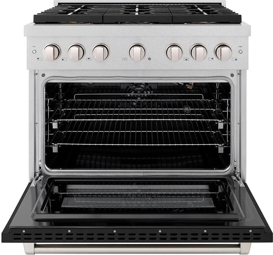 Zline PSGRSBLM36 Satin Stainless Steel With Black Matte Door