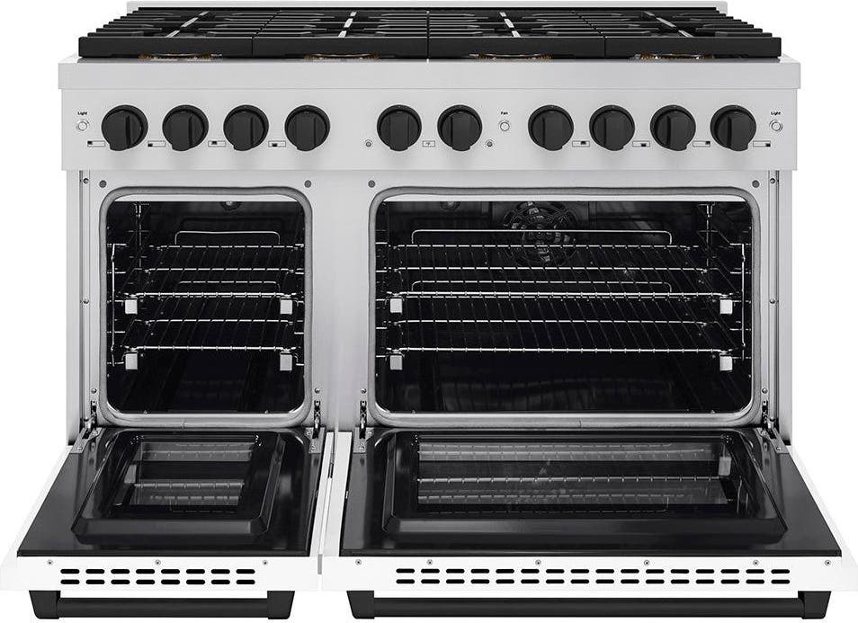 Zline PSDRZWM48MB White Matte Doors And Matte Black Accents