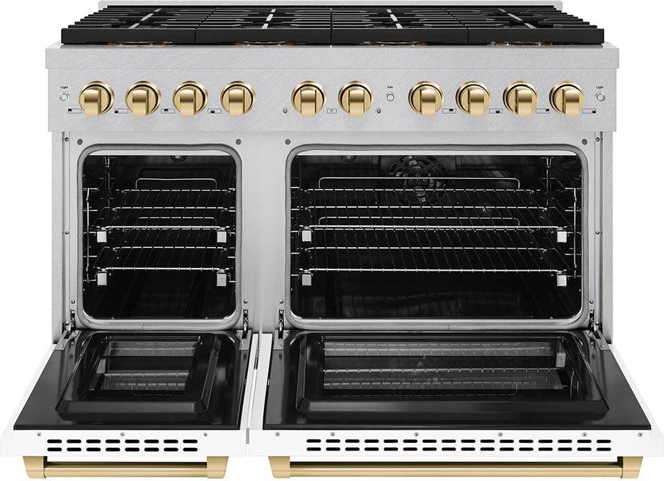 Zline PSDRSZWM48G Satin Stainless Steel With White Matte Doors And P...