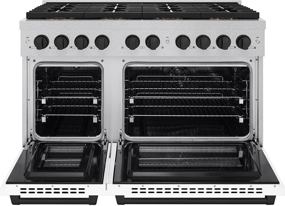 Zline PSDRSZWM48MB Satin Stainless Steel With White Matte Doors And M...