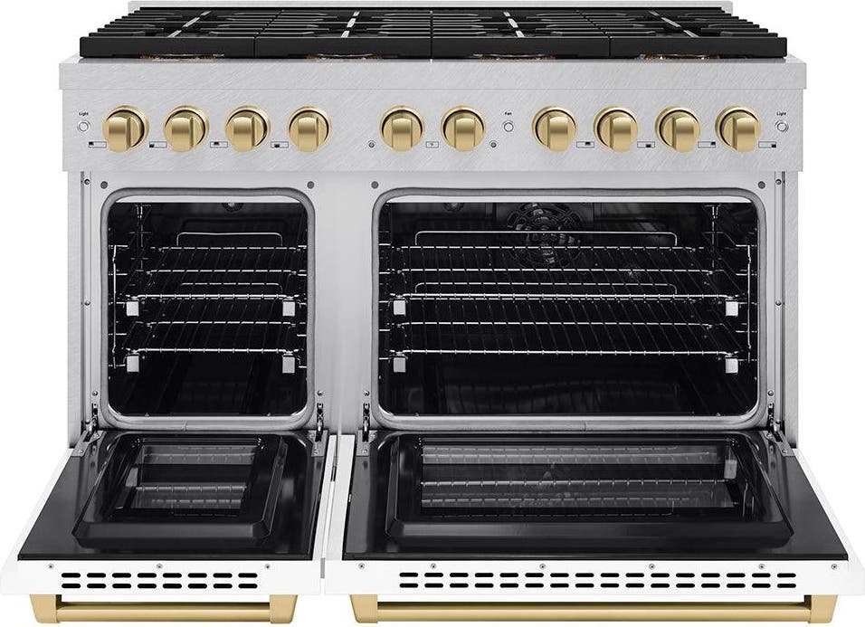 Zline PSDRSZWM48CB Satin Stainless Steel With White Matte Doors And C...