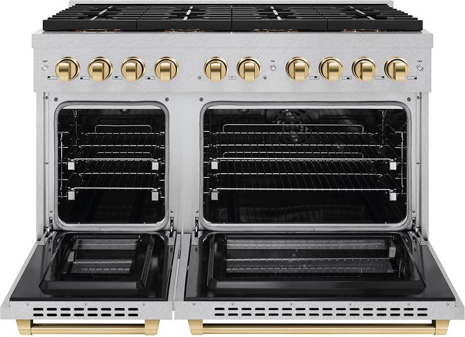 Zline PSDRSZ48G Satin Stainless Steel And Polished Gold Accents