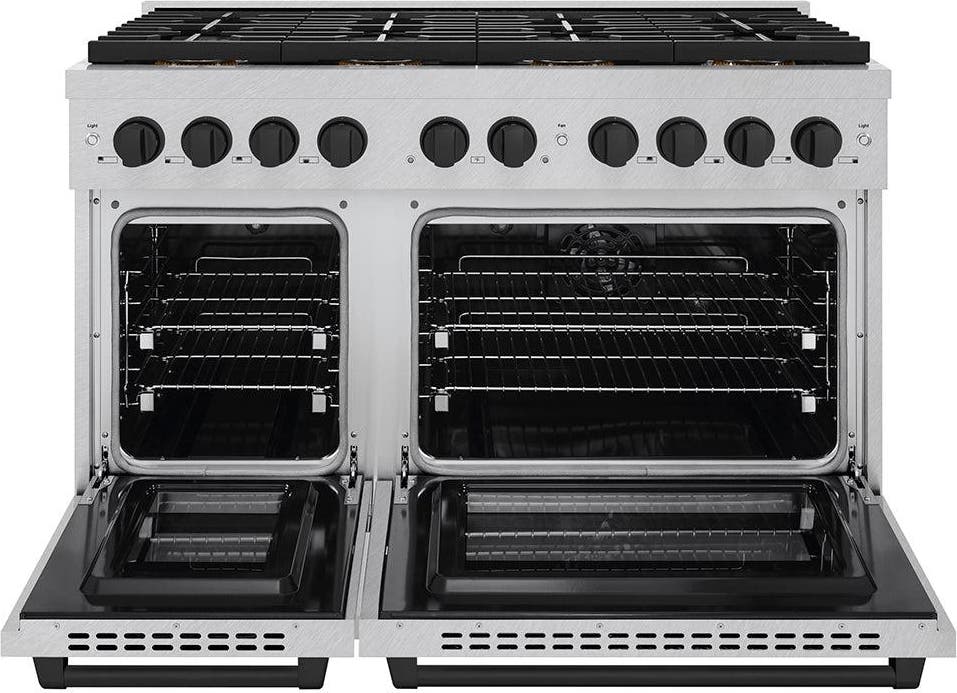 Zline PSDRSZ48MB Satin Stainless Steel And Matte Black Accents