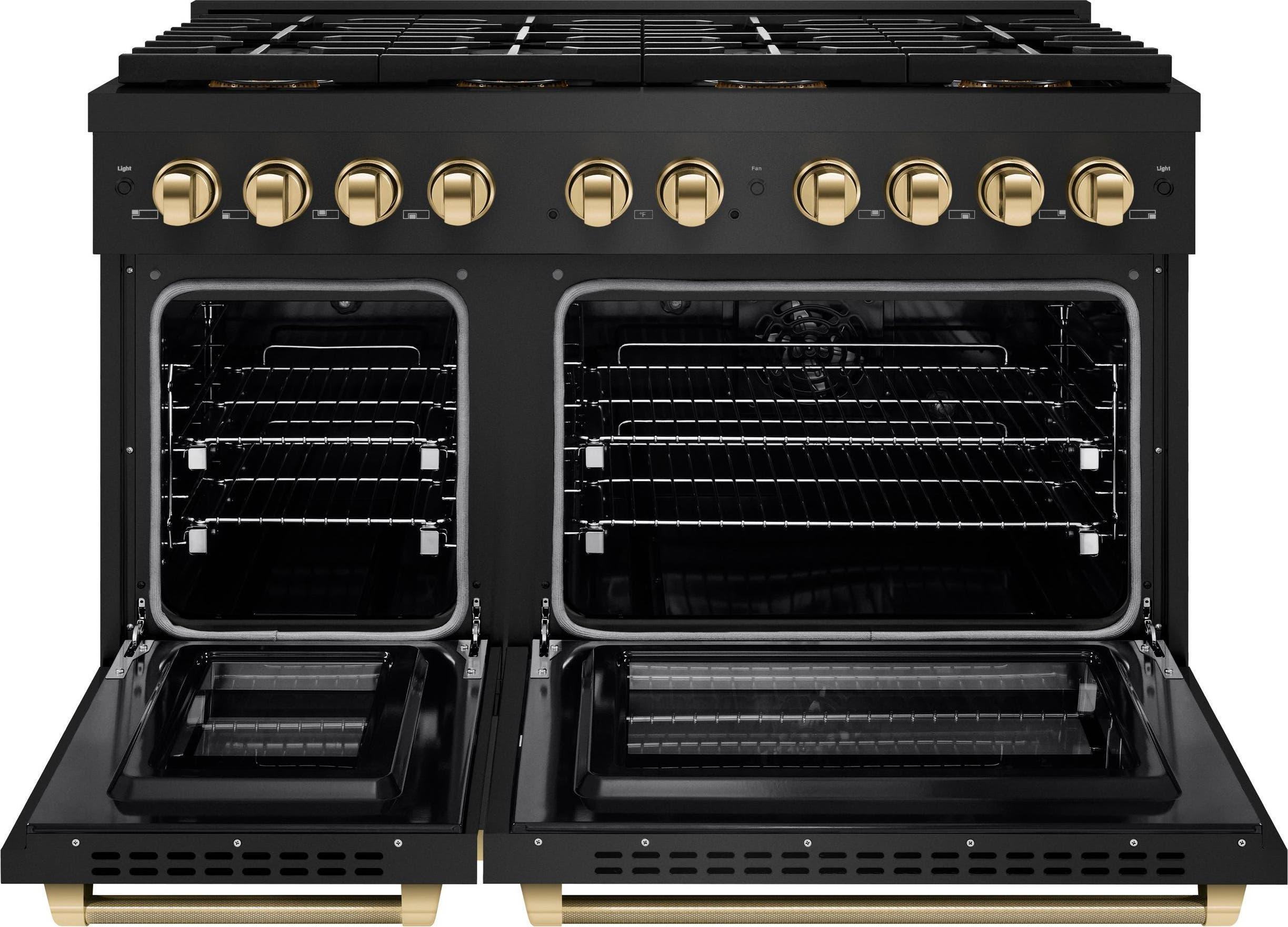 Zline PSDRBZ48KG Black Stainless Steel With Polished Gold Helix Han...