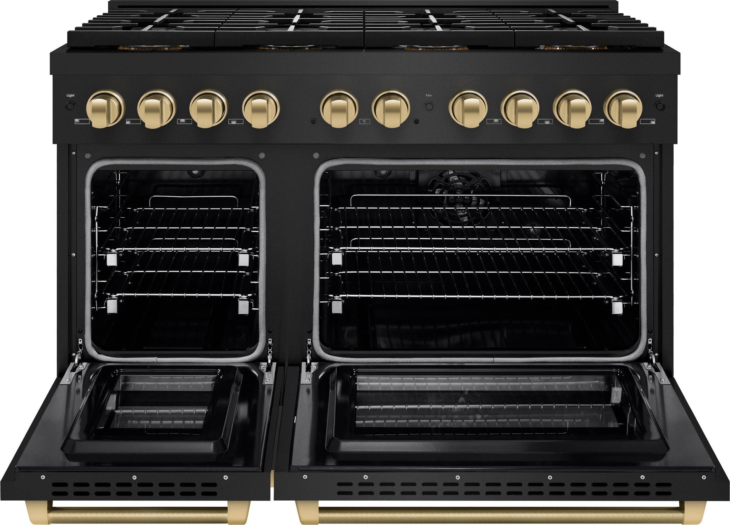 Zline PSDRBZ48KCB Black Stainless Steel With Champagne Bronze Helix ...