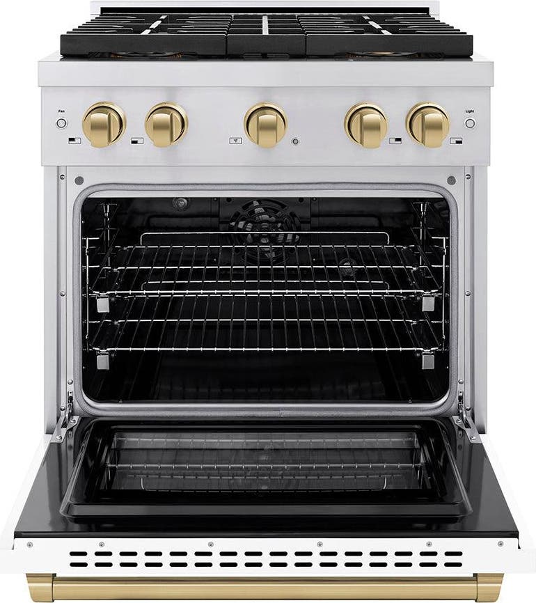 Zline PSDRZWM30CB Stainless Steel With White Matte Door And Champagn...