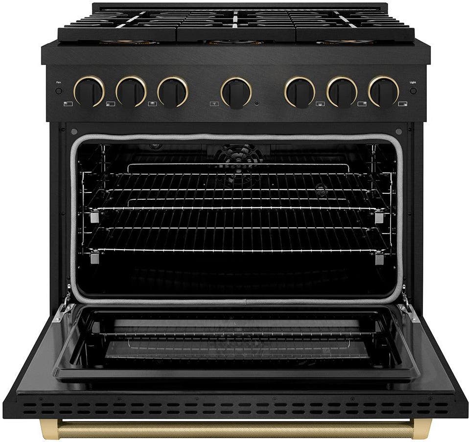 Zline PSDRBSZ36MBCB Black Satin Stainless Steel With Matte Black And C...