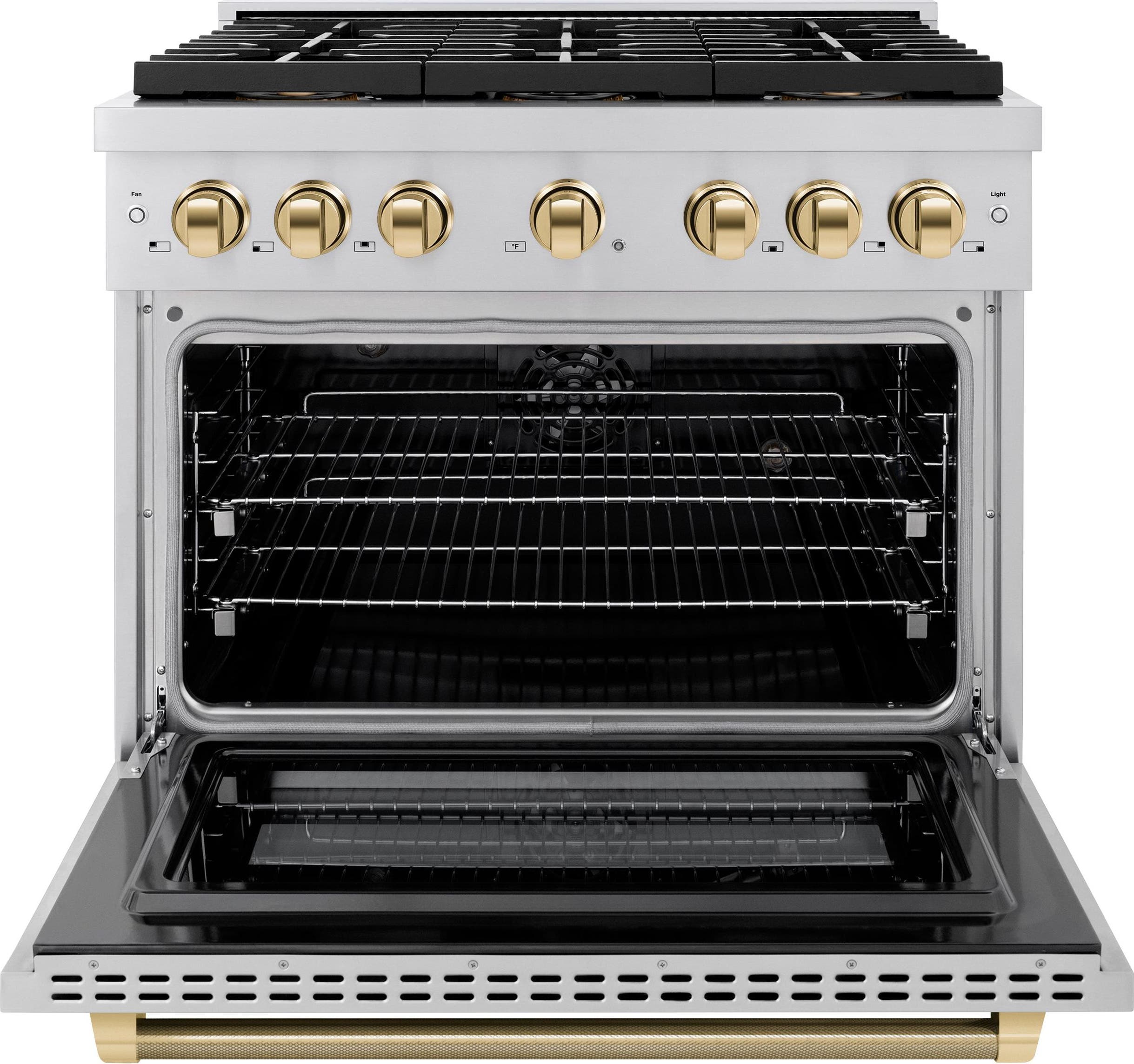 Zline PSDRZ36KG Stainless Steel With Polished Gold Helix Handle An...