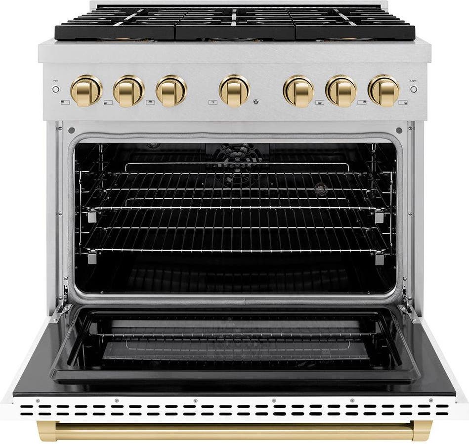 Zline PSDRSZWM36G Satin Stainless Steel With White Matte Door And Po...
