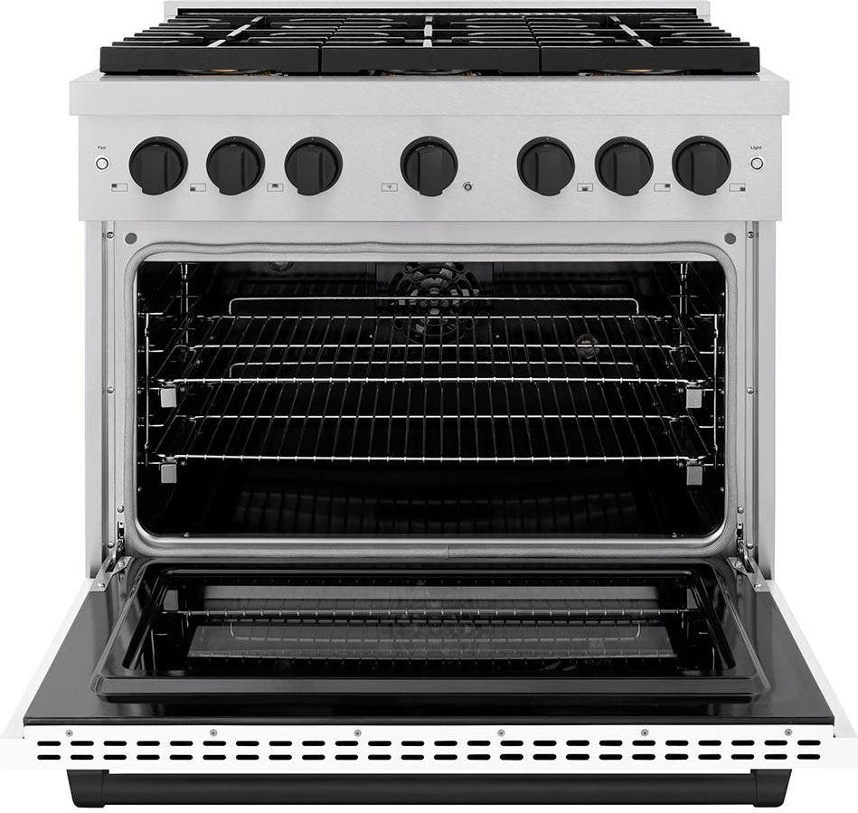 Zline PSDRSZWM36MB Satin Stainless Steel With White Matte Door And Ma...