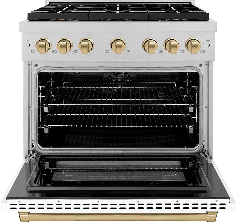 Zline PSDRSZWM36CB Satin Stainless Steel With White Matte Door And Ch...