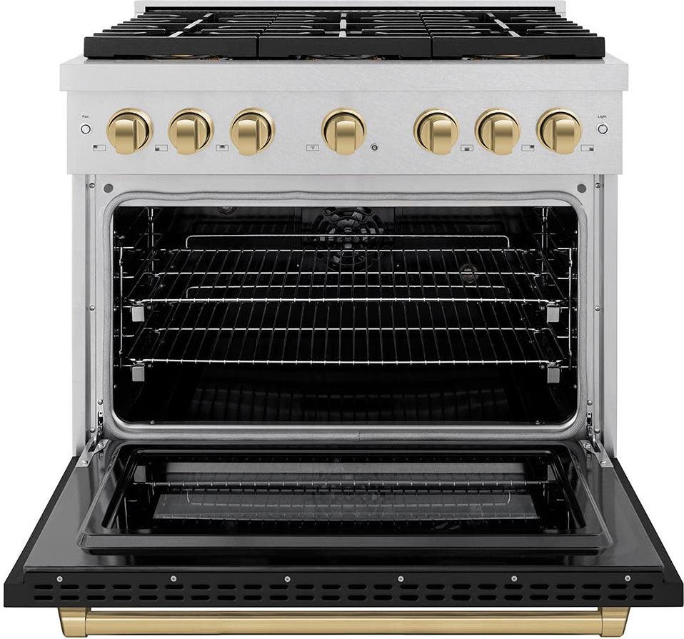 Zline PSDRSZBLM36CB Satin Stainless Steel With Black Matte Door And Ch...