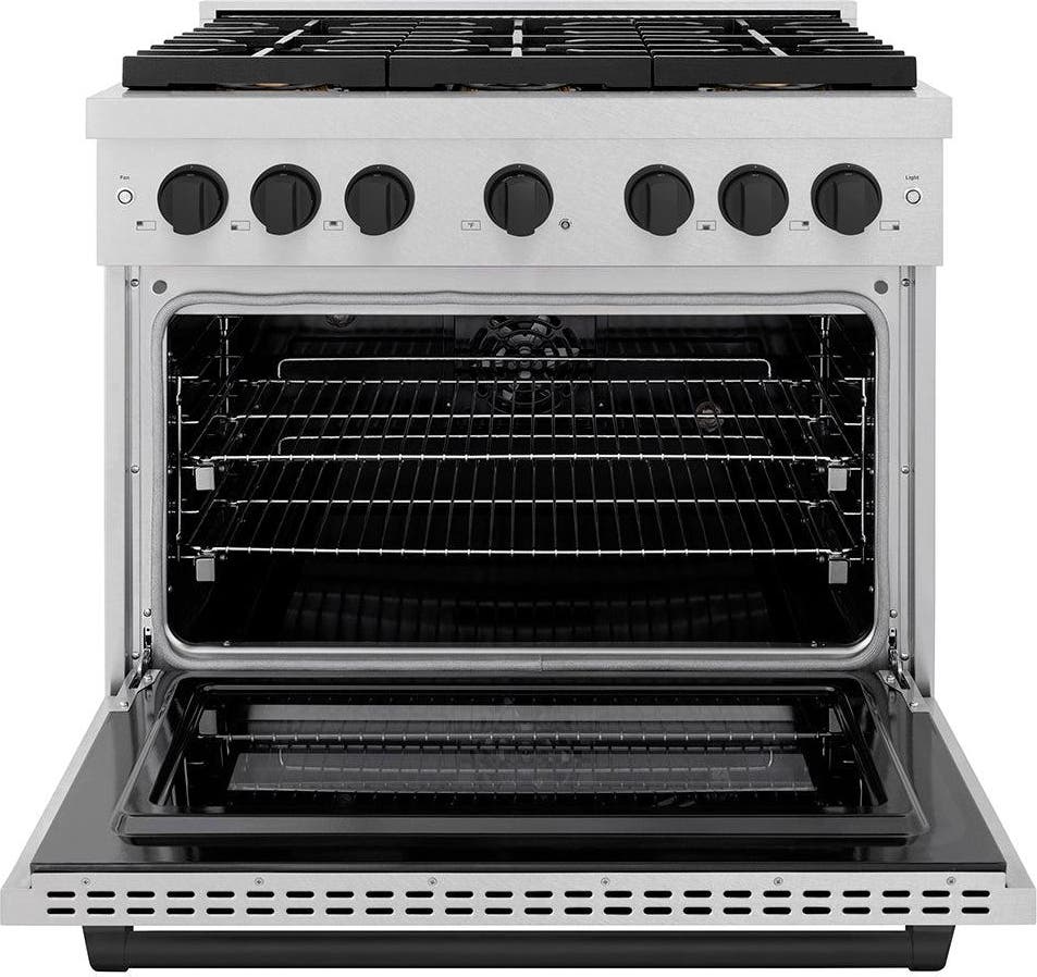 Zline PSDRSZ36MB Satin Stainless Steel And Matte Black Accents