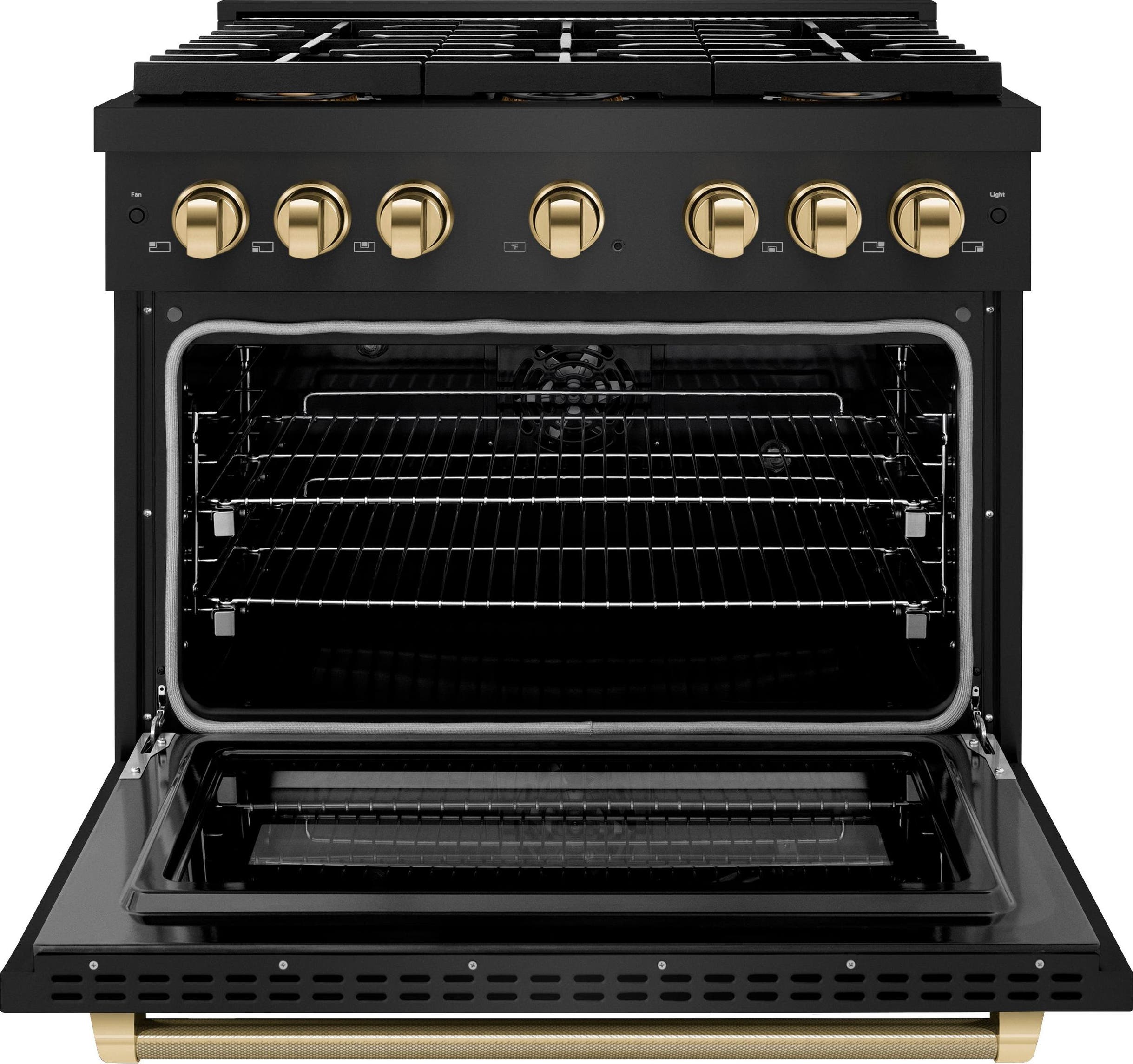 Zline PSDRBZ36KG Black Stainless Steel With Polished Gold Helix Han...