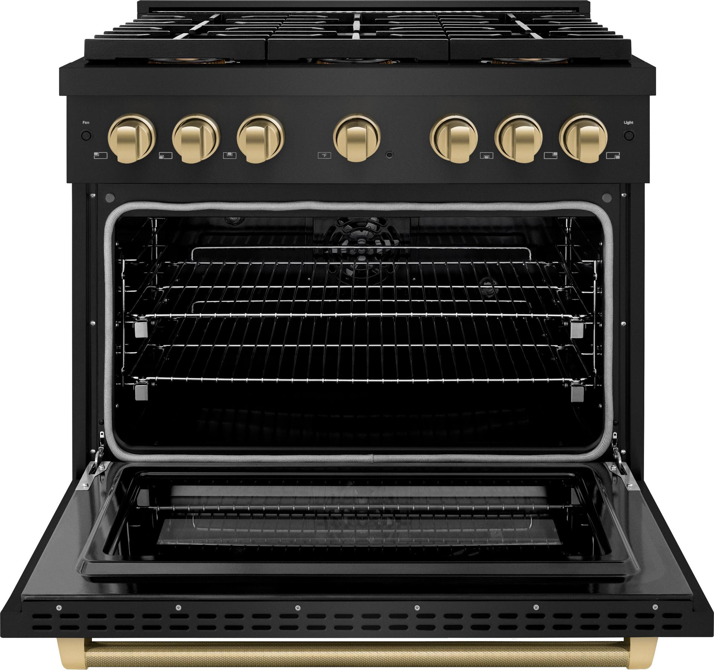 Zline PSDRBZ36KCB Black Stainless Steel With Champagne Bronze Helix ...