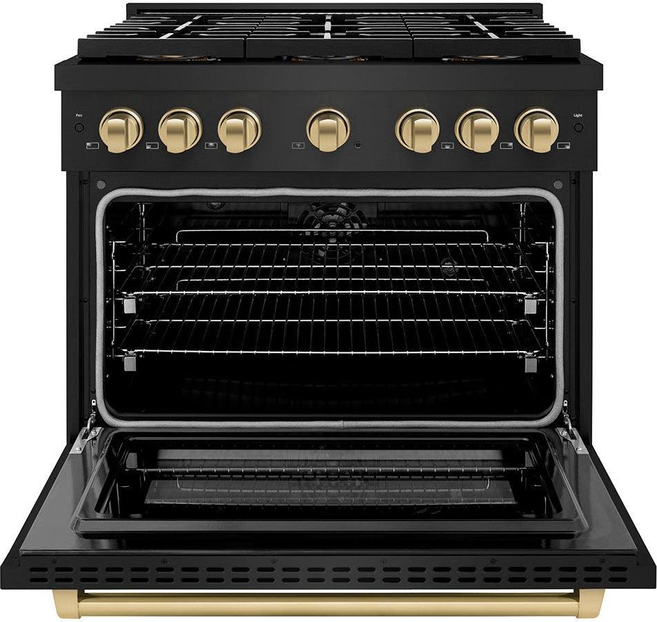 Zline PSDRBZ36CB Black Stainless Steel And Champagne Bronze Accents