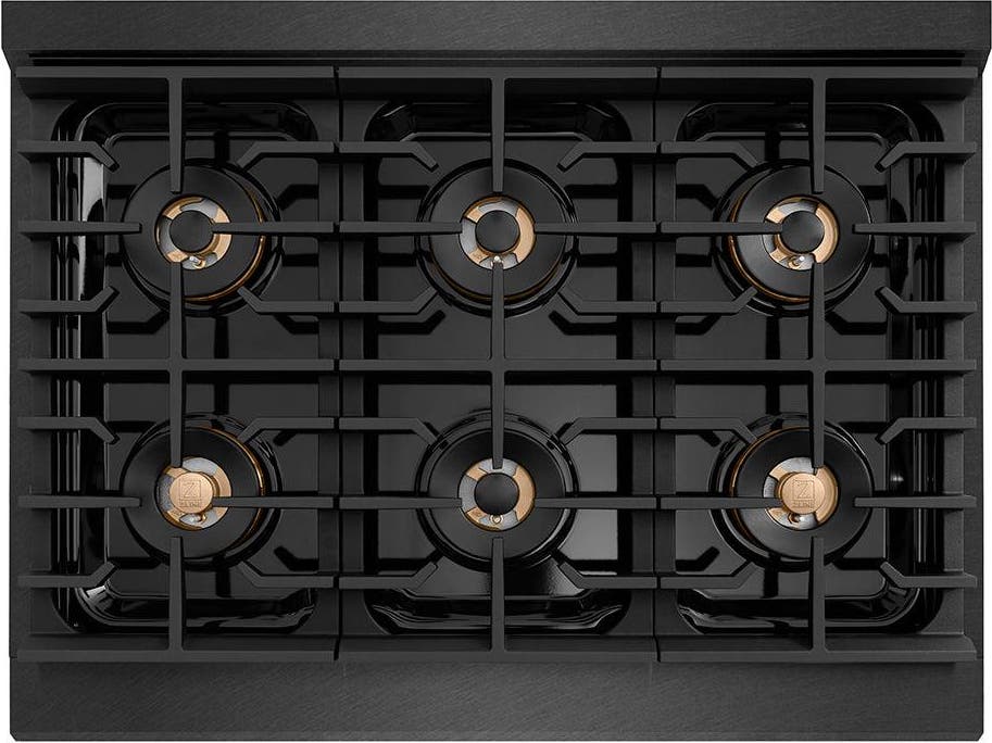 Zline PSDRBSZ36G Black Satin Stainless Steel And Polished Gold Acce...
