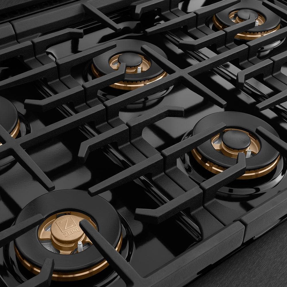 Zline PSDRBSZ36G Black Satin Stainless Steel And Polished Gold Acce...