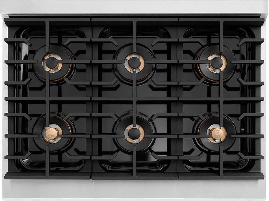 Zline PSDRZBLM36CB Black Matte Door And Champagne Bronze Accents