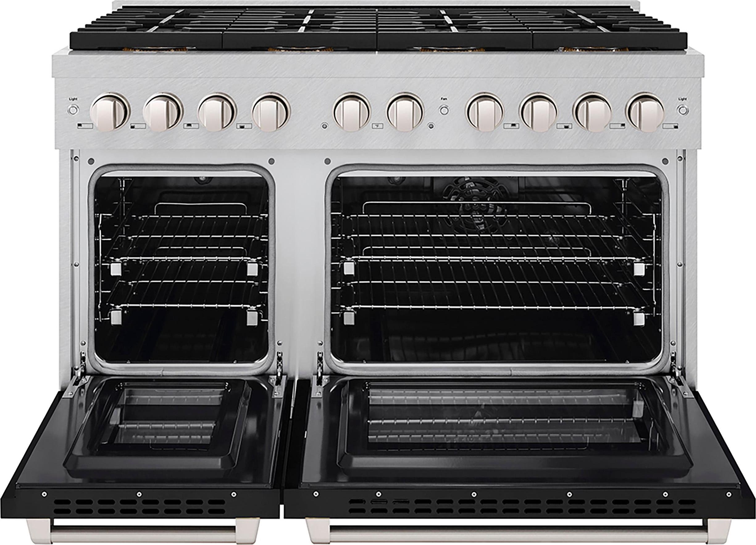Zline PSDRSBLM48 Satin Stainless Steel With Black Matte Doors