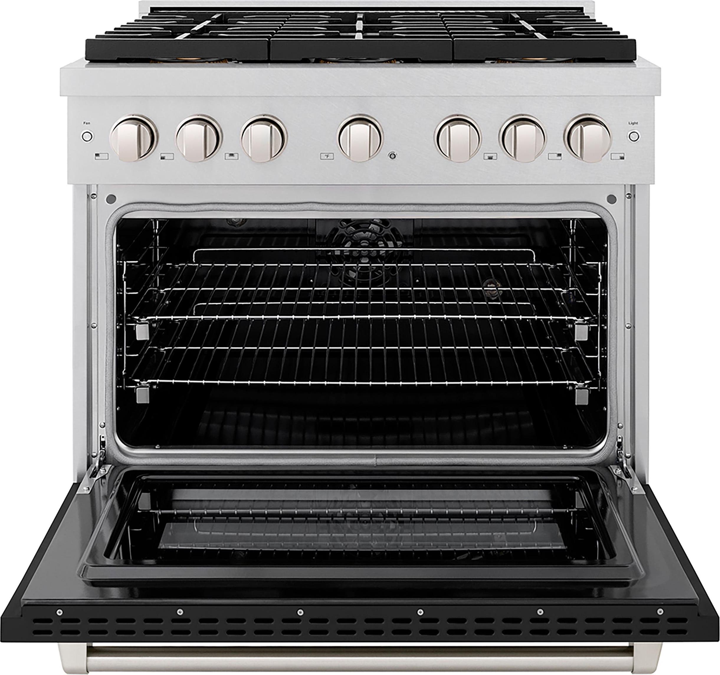 Zline PSDRSBLM36 Satin Stainless Steel With Black Matte Door