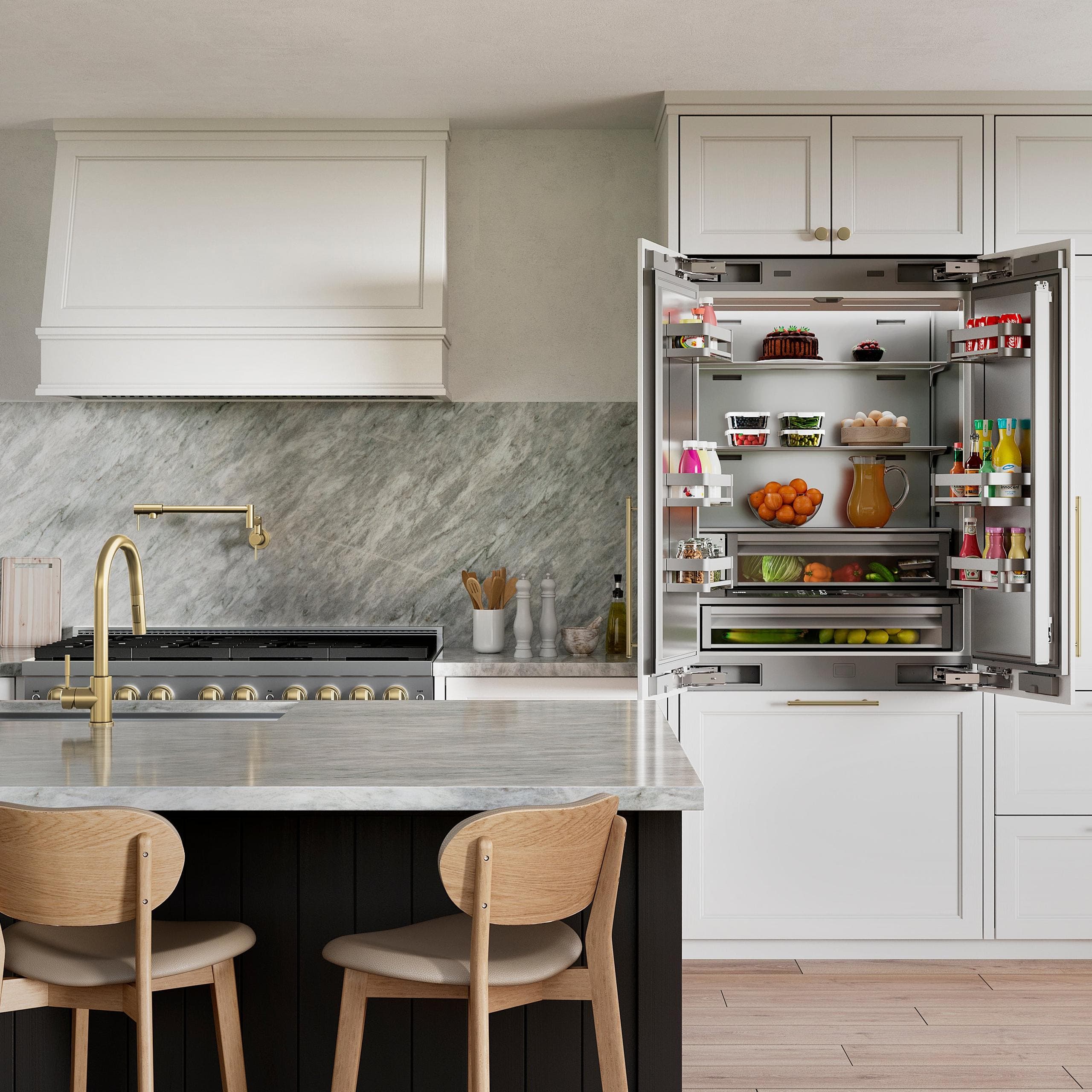 Zline SRBIV36 Panel Ready With Stainless Steel Interior