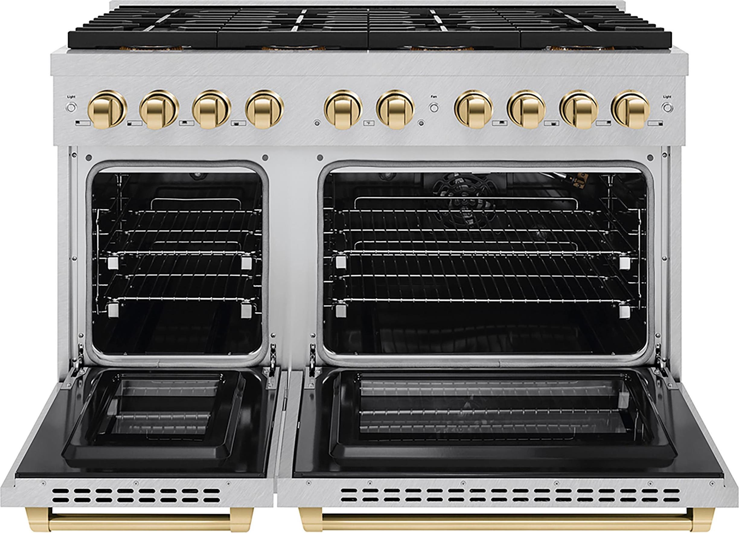 Zline PSGRSZ48G Satin Stainless Steel And Polished Gold Accents