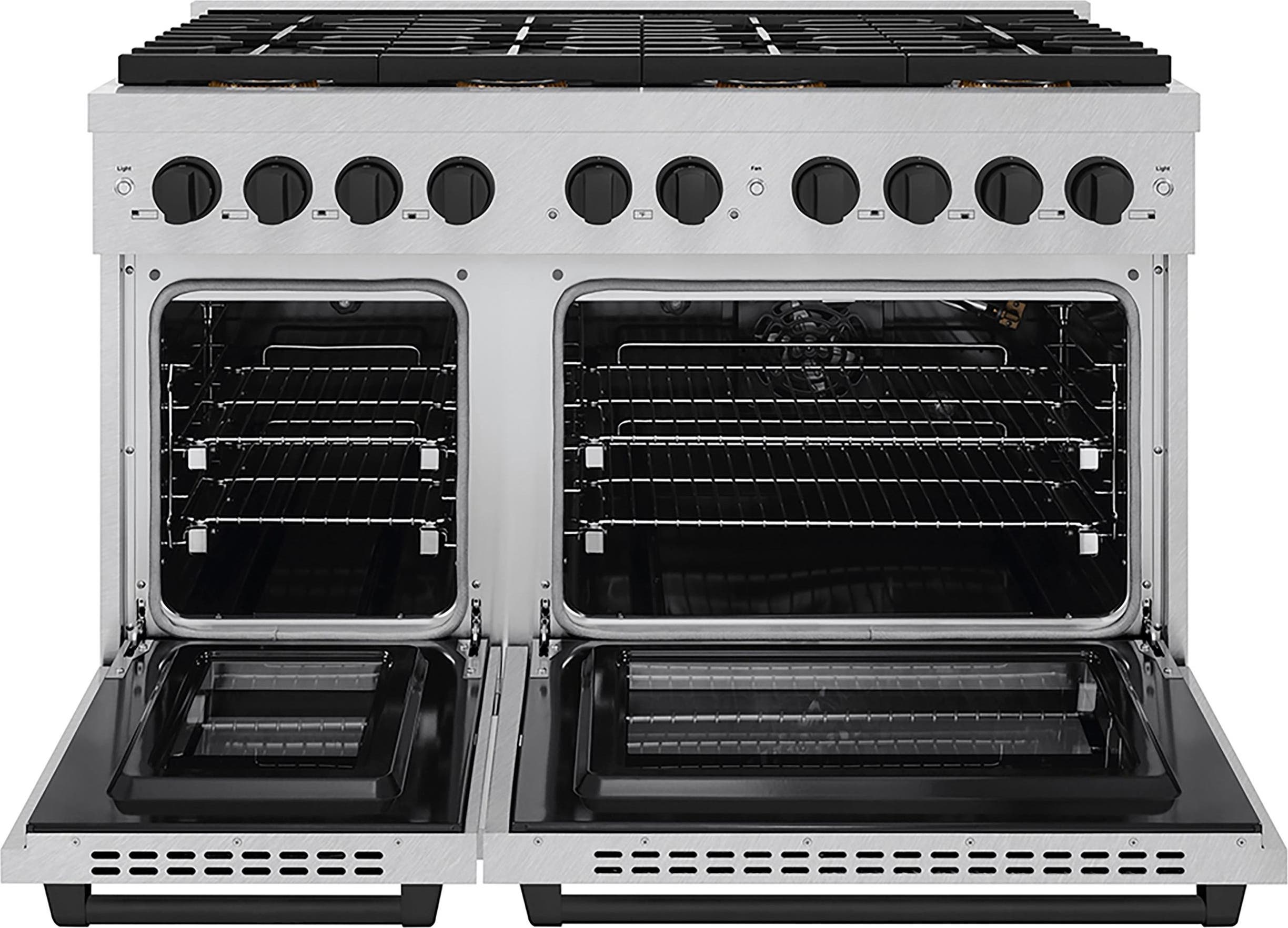 Zline PSGRSZ48MB Satin Stainless Steel And Matte Black Accents