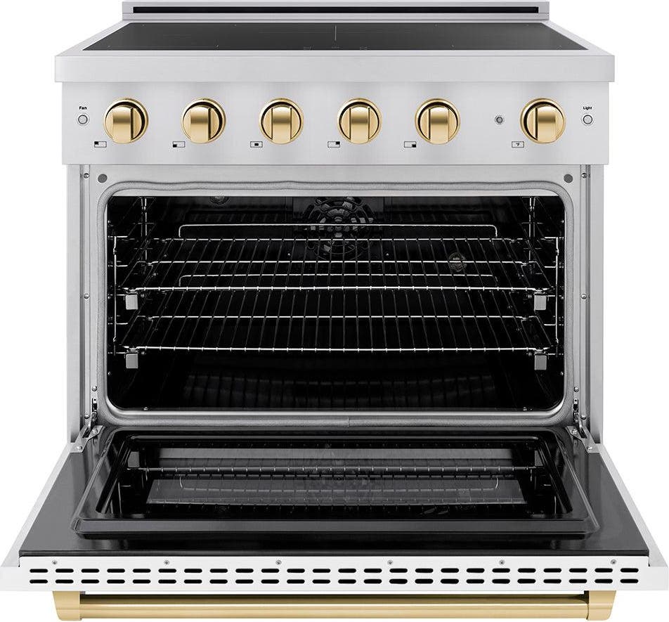 Zline SINRZWM36G Stainless Steel With White Matte Door And Polished...