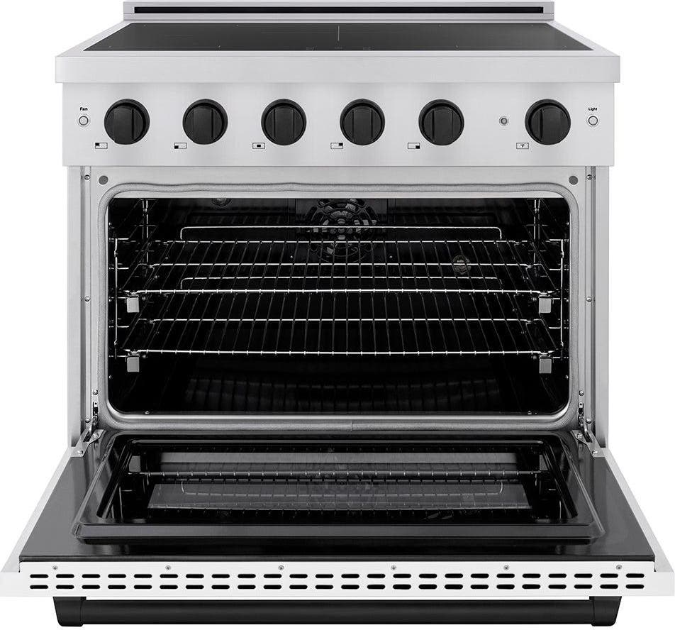 Zline SINRZWM36MB Stainless Steel With White Matte Door And Matte Bl...