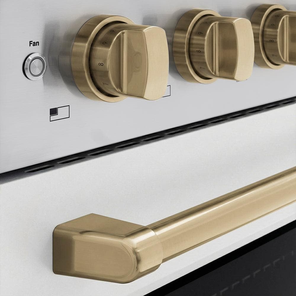 Zline SINRZWM36CB Stainless Steel With White Matte Door And Champagn...
