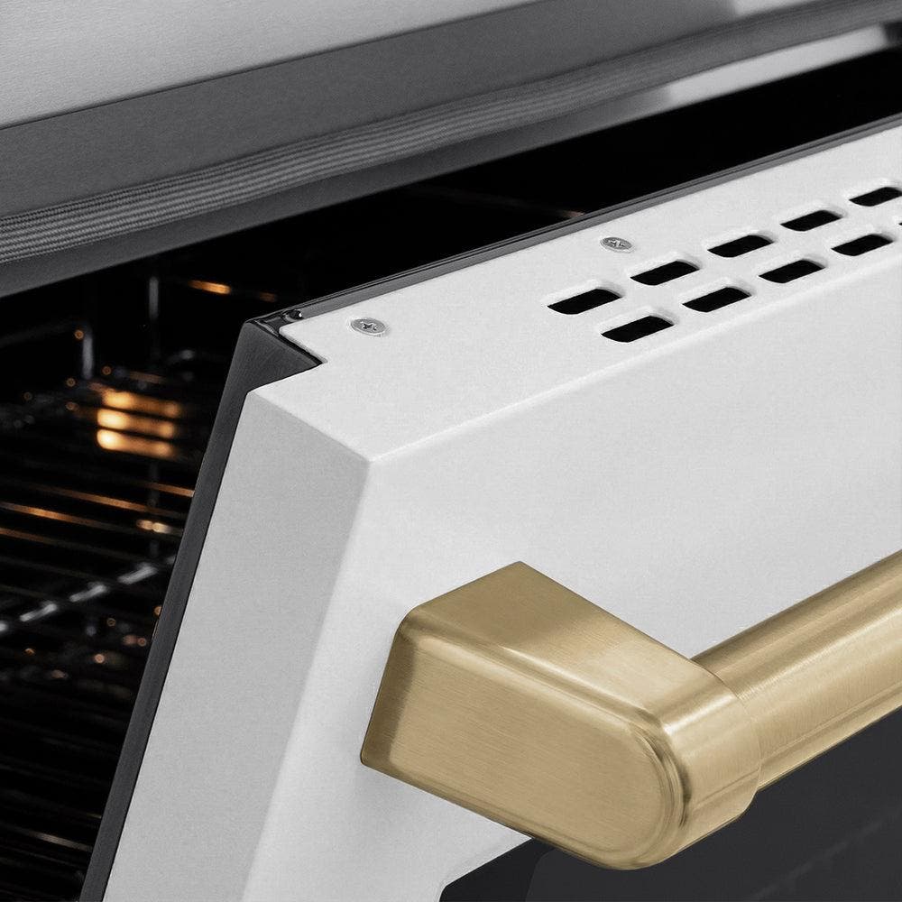 Zline SINRZWM36CB Stainless Steel With White Matte Door And Champagn...