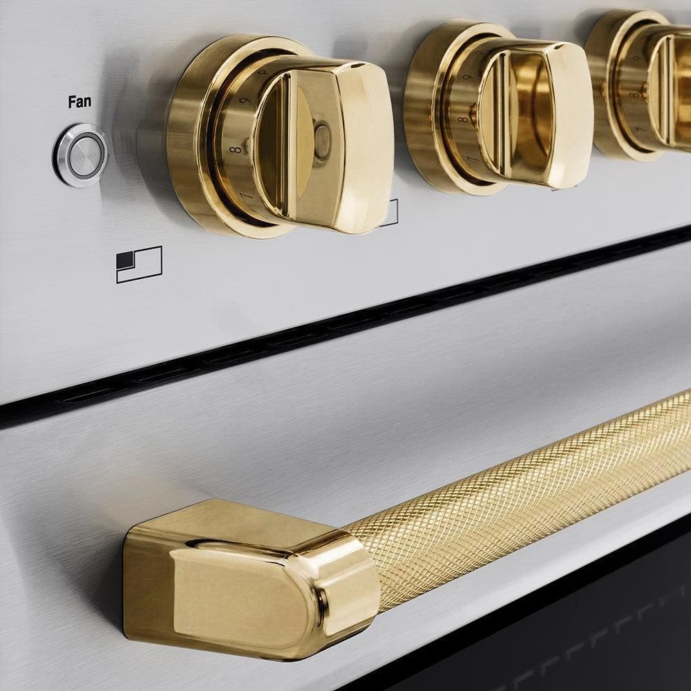 Zline SINRZ36KG Stainless Steel With Polished Gold Helix Handle An...