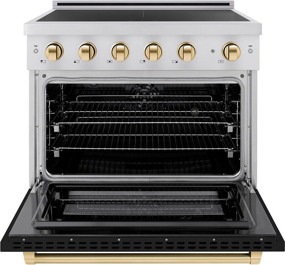 Zline SINRZBLM36G Stainless Steel With Black Matte Door And Polished...