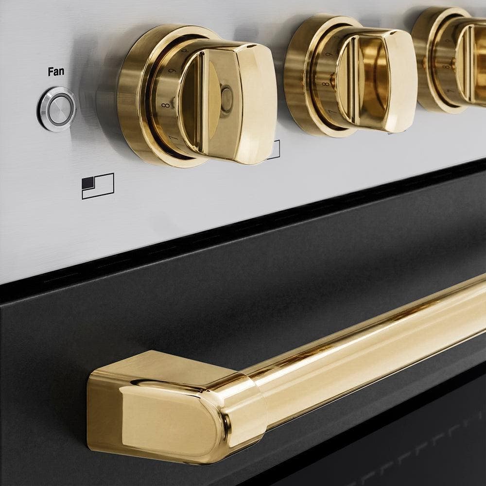 Zline SINRZBLM36G Stainless Steel With Black Matte Door And Polished...