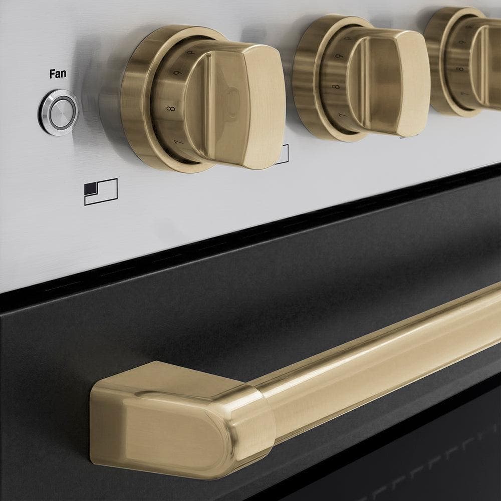 Zline SINRZBLM36CB Stainless Steel With Black Matte Door And Champagn...