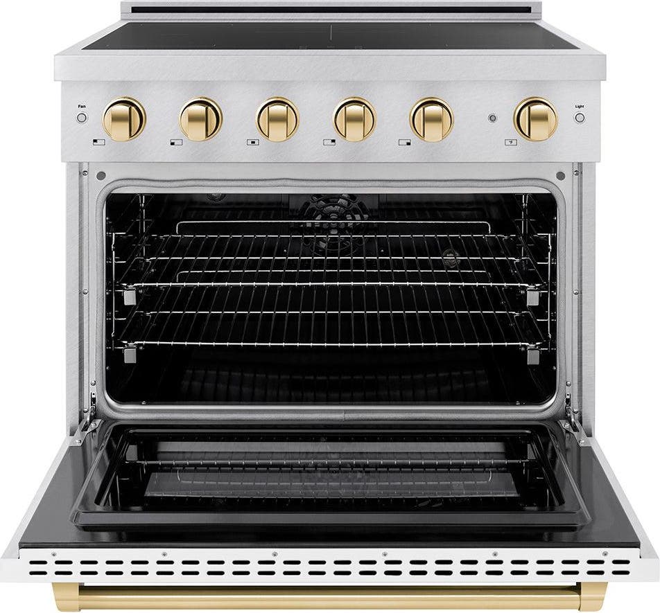 Zline SINRSZWM36G Satin Stainless Steel With White Matte Door And Po...