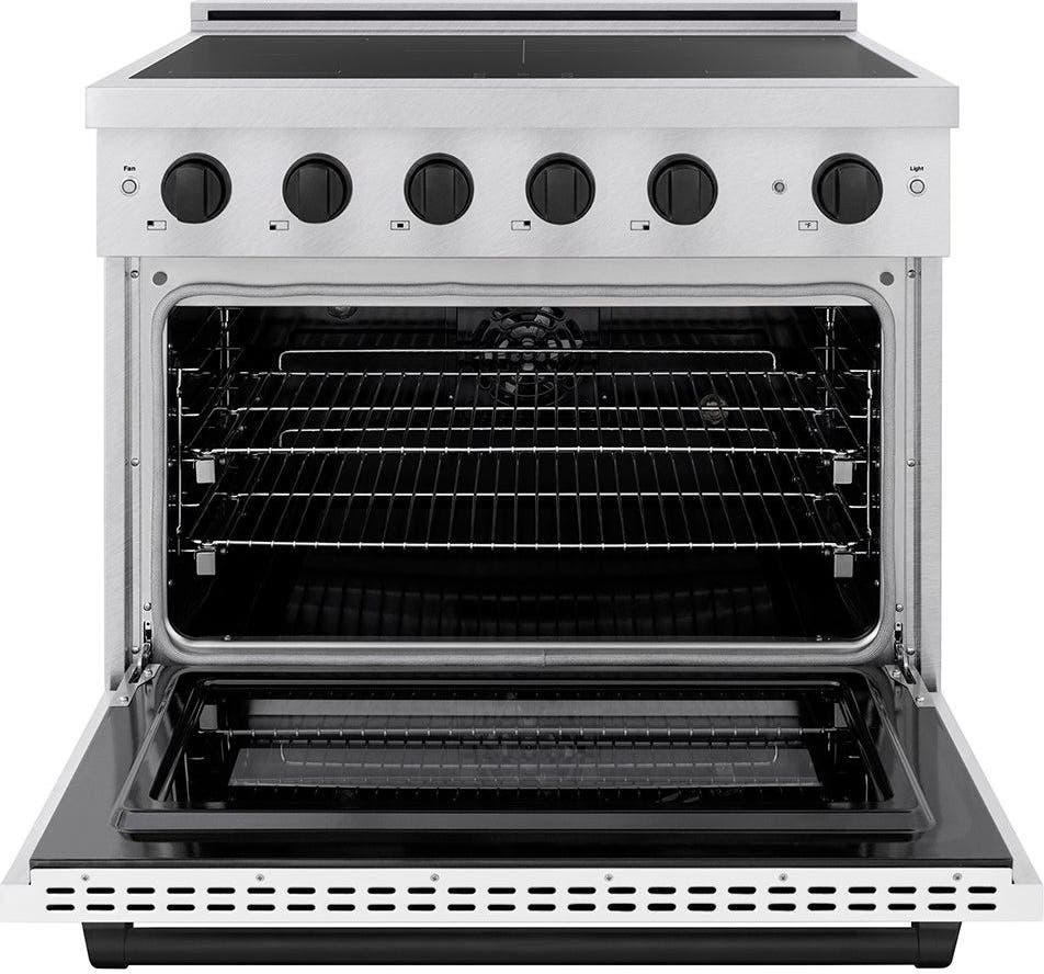 Zline SINRSZWM36MB Satin Stainless Steel With White Matte Door And Ma...