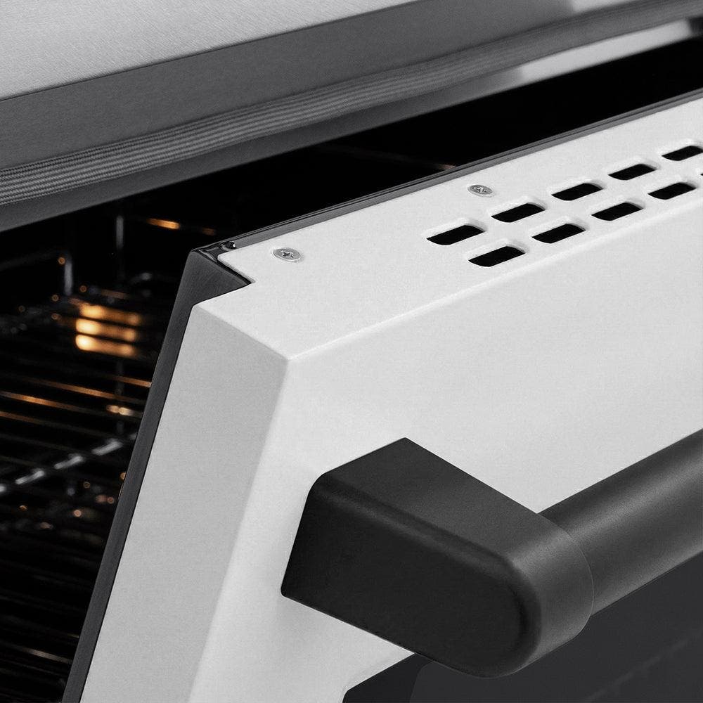 Zline SINRSZWM36MB Satin Stainless Steel With White Matte Door And Ma...