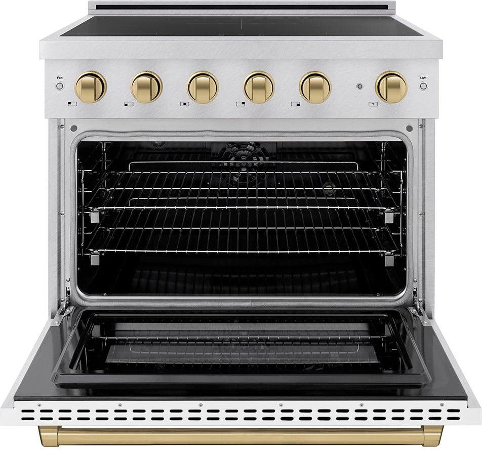 Zline SINRSZWM36CB Satin Stainless Steel With White Matte Door And Ch...