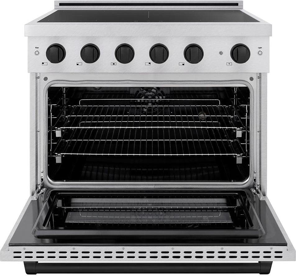 Zline SINRSZ36MB Satin Stainless Steel With Matte Black Accents