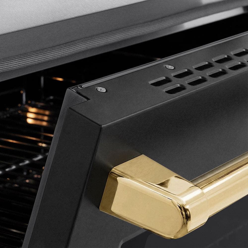 Zline SINRSZBLM36G Satin Stainless Steel With Black Matte Door And Po...