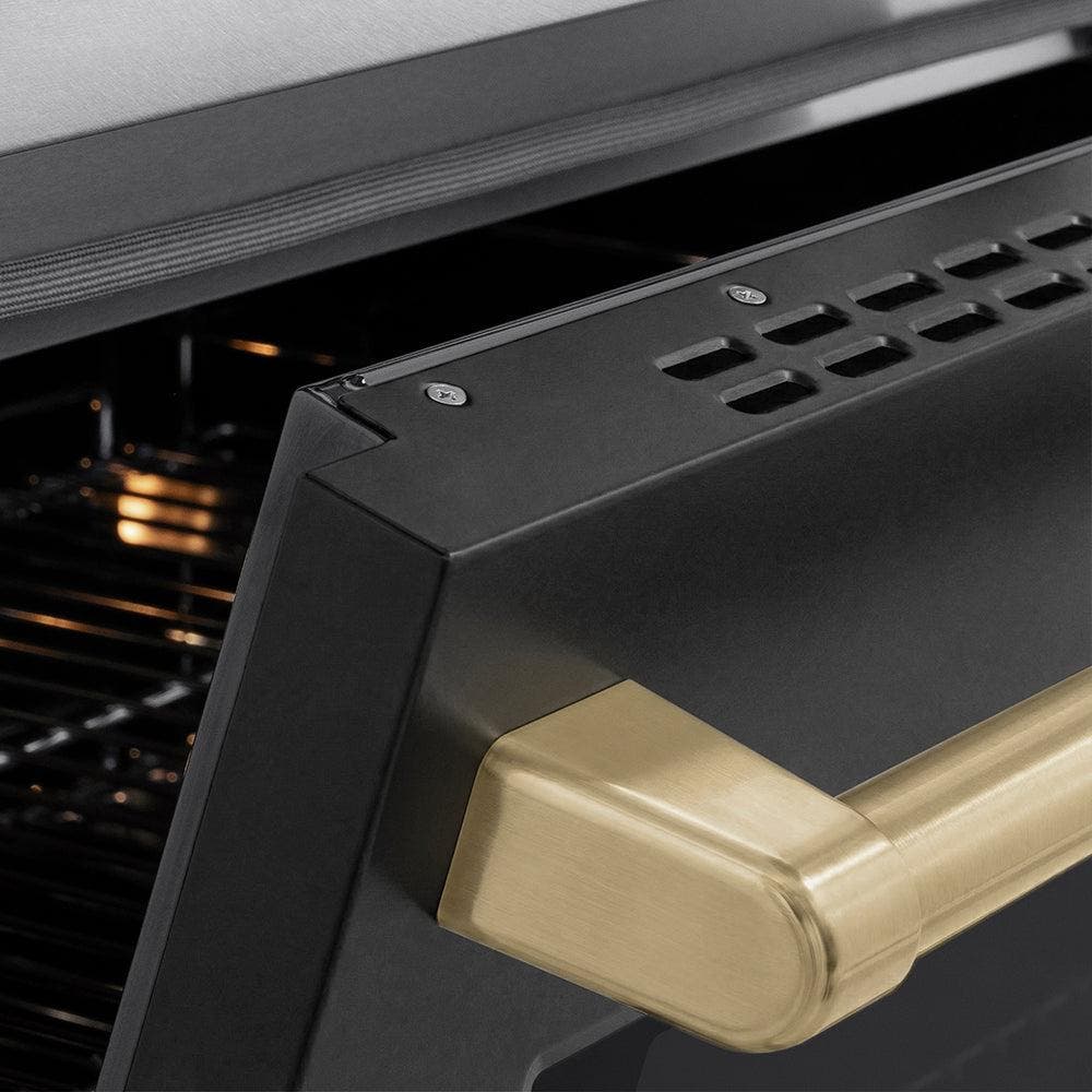 Zline SINRSZBLM36CB Satin Stainless Steel With Black Matte Door And Ch...