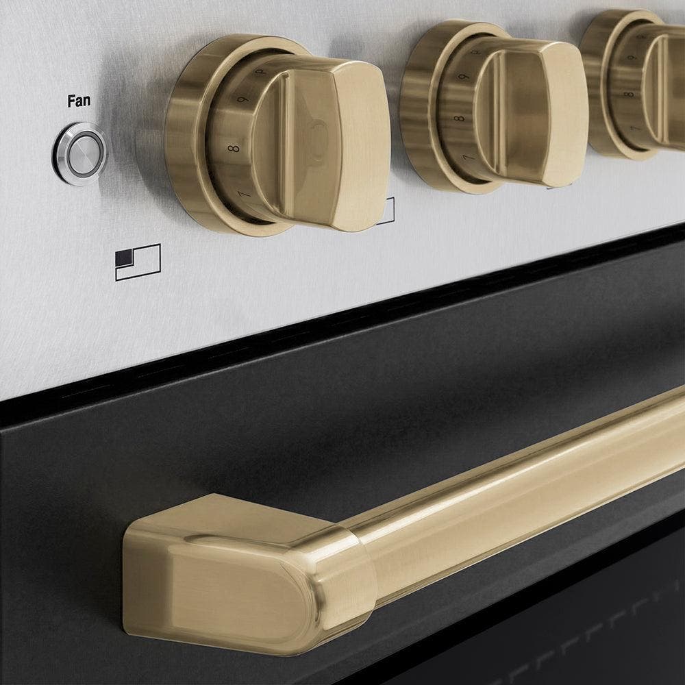 Zline SINRSZBLM36CB Satin Stainless Steel With Black Matte Door And Ch...