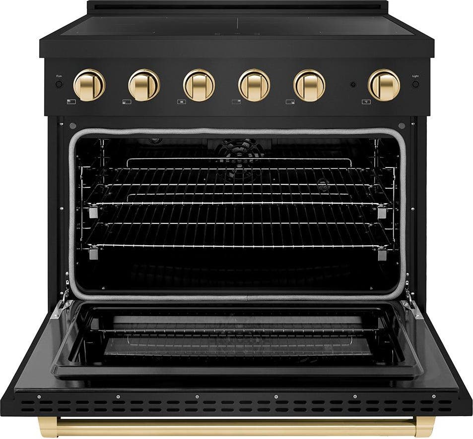 Zline SINRBZ36G Black Stainless Steel With Polished Gold Accents