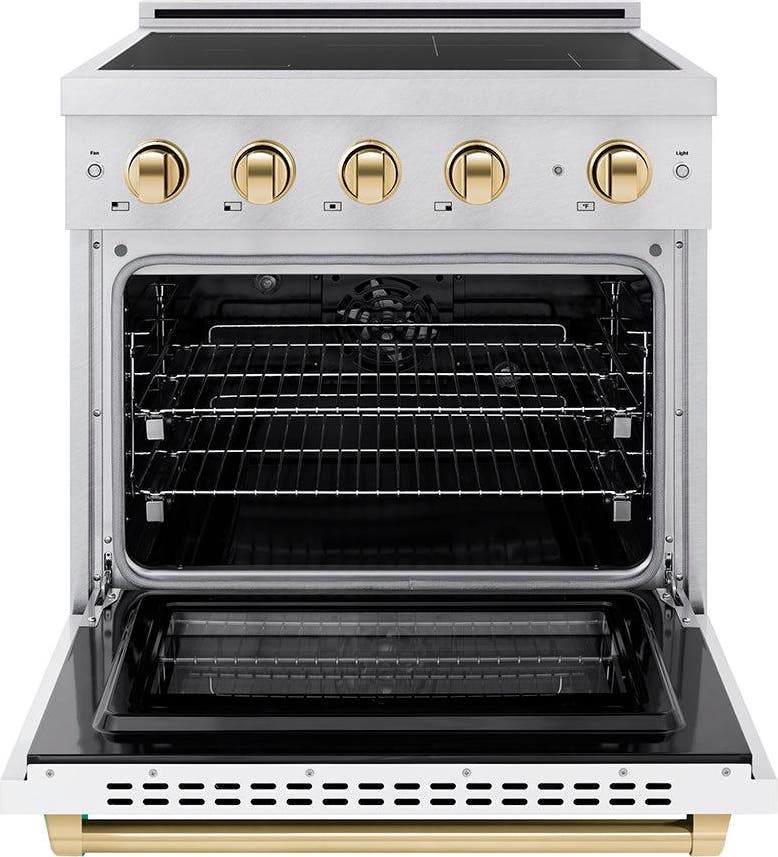 Zline SINRSZWM30G Satin Stainless Steel With White Matte Door And Po...