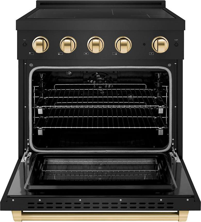 Zline SINRBZ30G Black Stainless Steel With Polished Gold Accents
