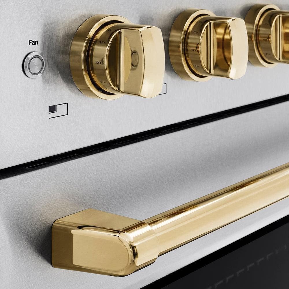 Zline SINRSZ24G Satin Stainless Steel With Polished Gold Accents