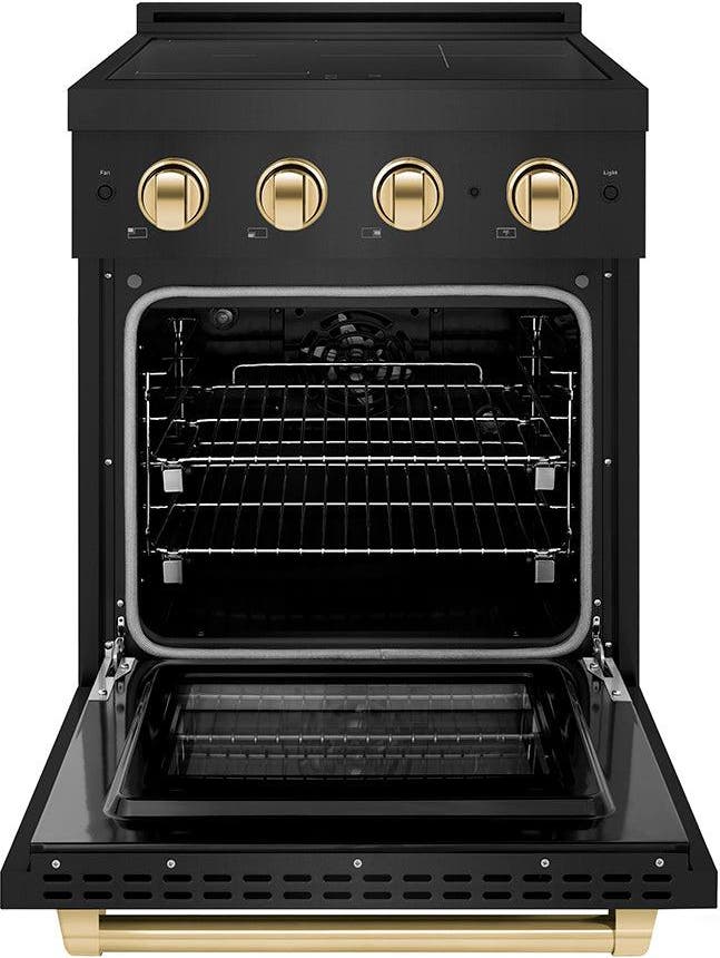 Zline SINRBZ24G Black Stainless Steel With Polished Gold Accents