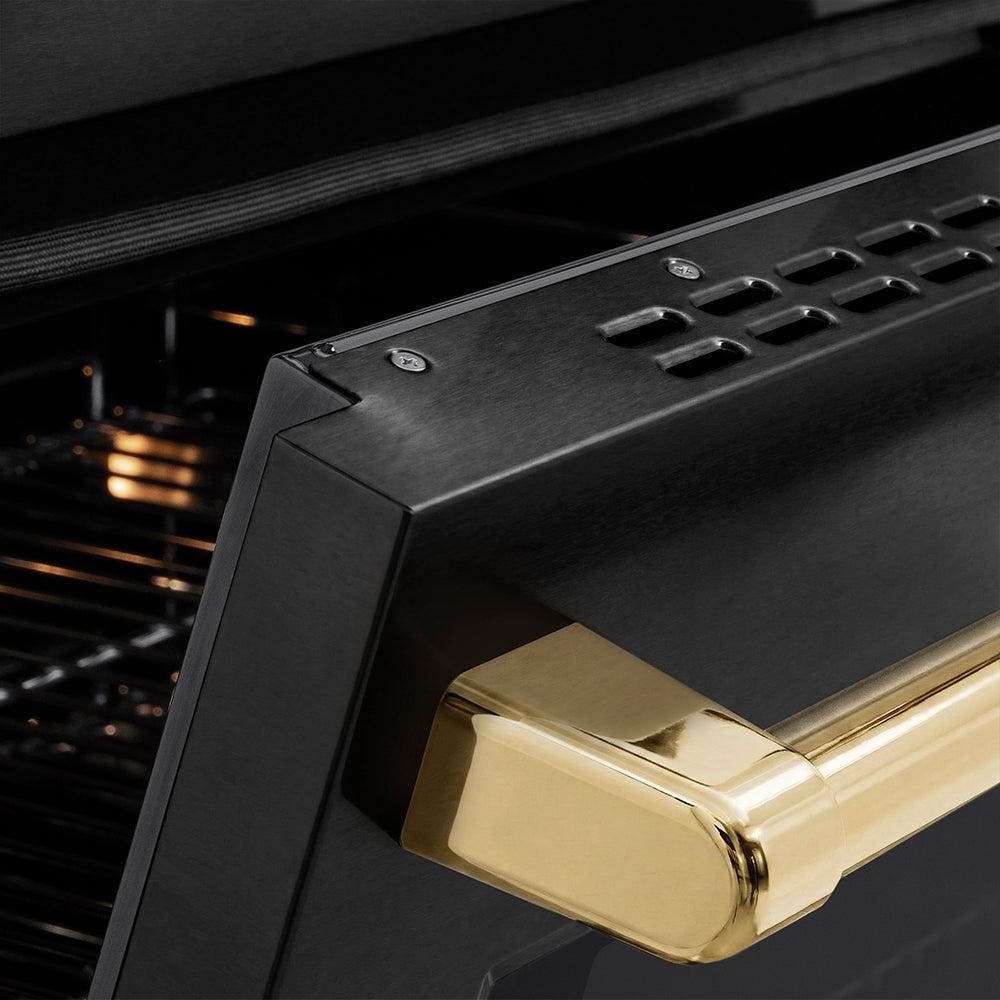 Zline SINRBZ24G Black Stainless Steel With Polished Gold Accents